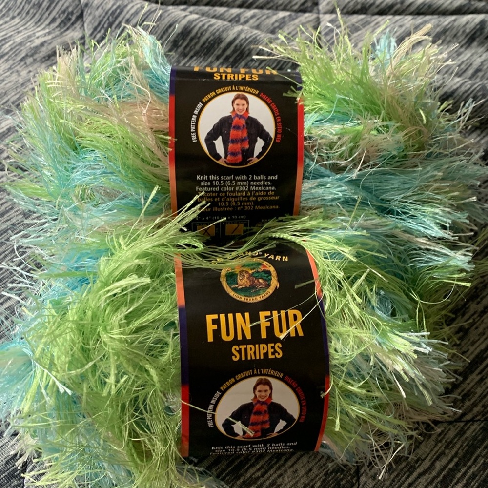 Lion brand yarn Fun fur stripes